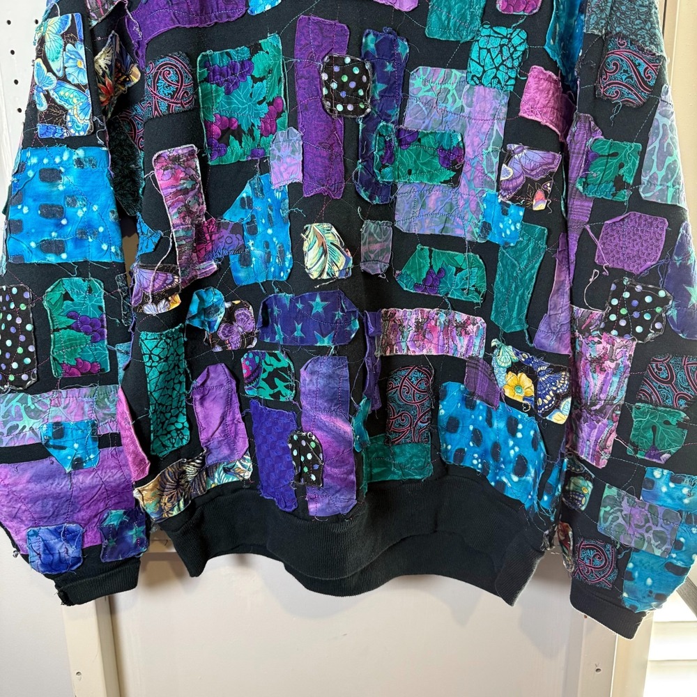 Vintage 90s Tamarack Best of West Virginia Vibrant Sweatshirt‎ Men's Patchwork - Picture 3 of 11